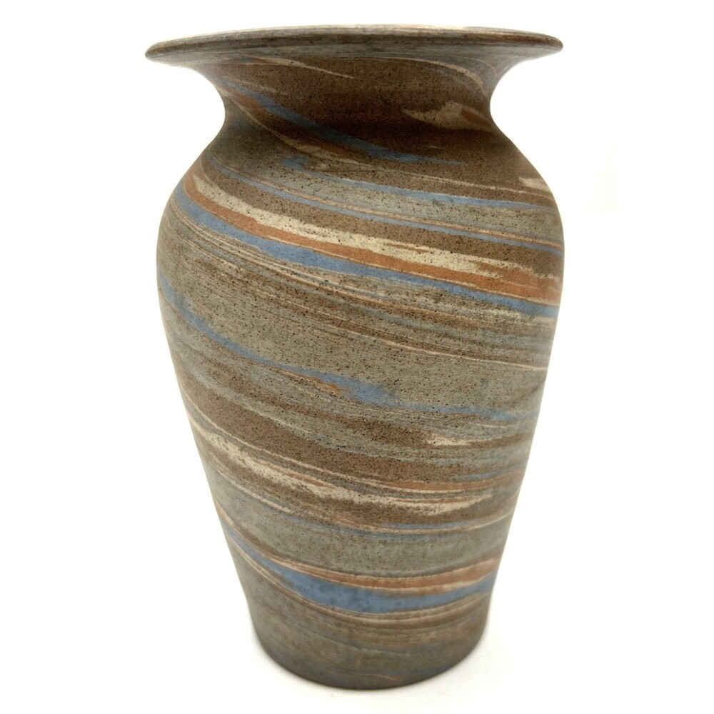 Niloak Evans Mission Swirl Art Pottery Handmade 5.5” Vase No Mark READ